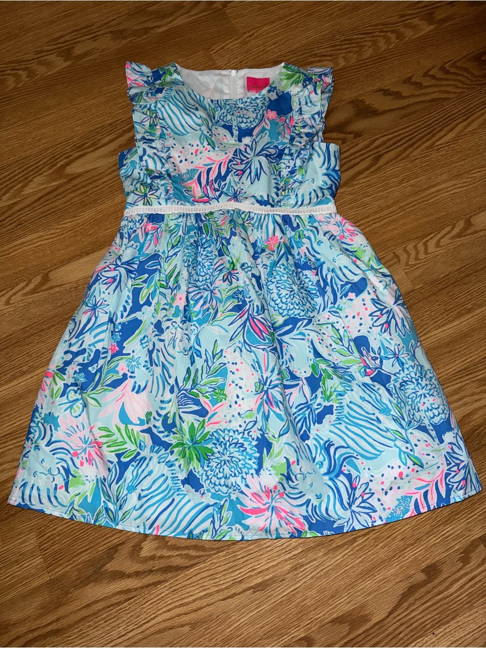 Lilly Pulitzer Girls Madelina wedding garden party Dress Coastal Lion sz 10